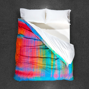Tropical Frost on a North-Facing Window Duvet Cover - Top View