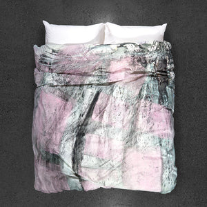 Rose Metal Cement Mix Duvet Cover - Top View