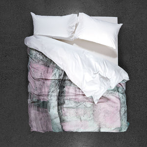 Rose Metal Cement Mix Duvet Cover - Top View