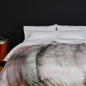 Rose Metal Cement Mix Duvet Cover - Room View