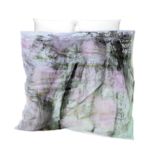 Unique Duvet Cover Rose Metal Cement Mix design soft pink green with gray cement texture