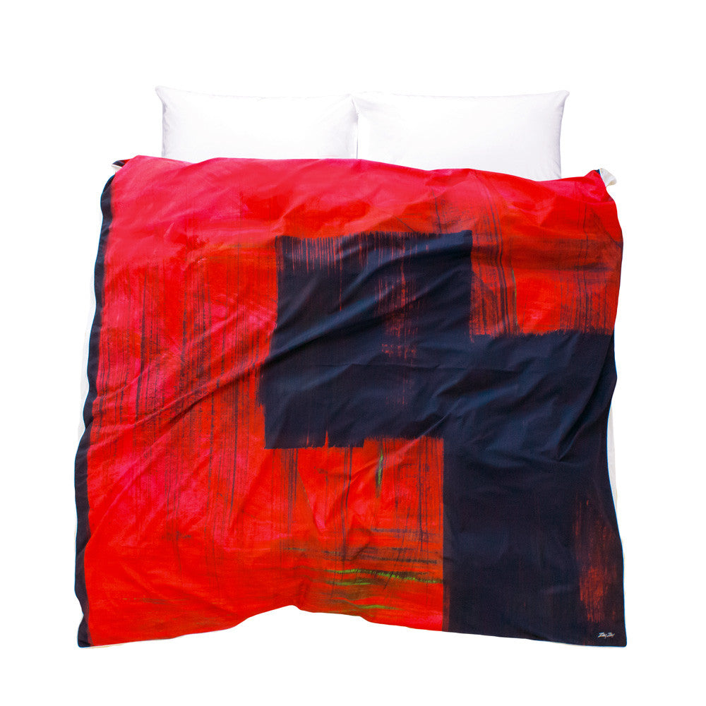 Modern duvet cover red and black La Sevillana, Rebecca's Passion design