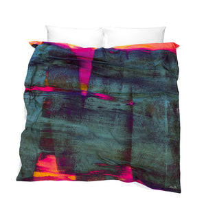 Unique Duvet Cover cement gray with bold pink orange highlights Release of the Unconscious design